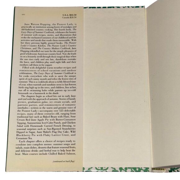 The Lazy Days Of Summer Cookbook By Jane Watson Hopping Hardcover 1995 First Ed - Picture 3 of 5